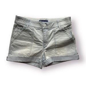 Democracy Womens “Ab”solution Light Wash Striped Jean Shorts Size 8